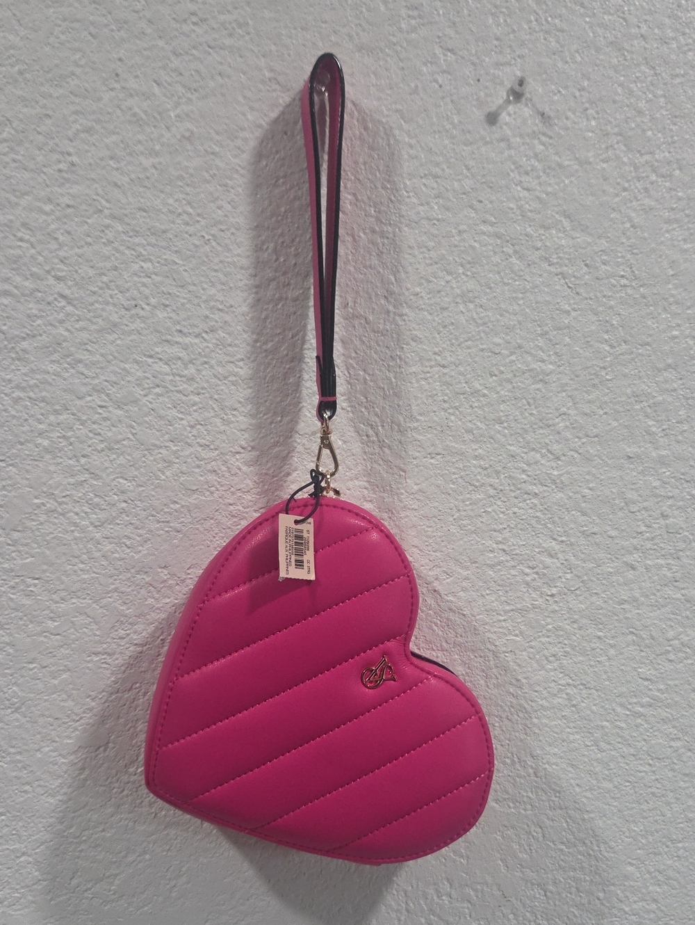 Victoria's Secret Quilted Heart Wristlet in Hot Pink